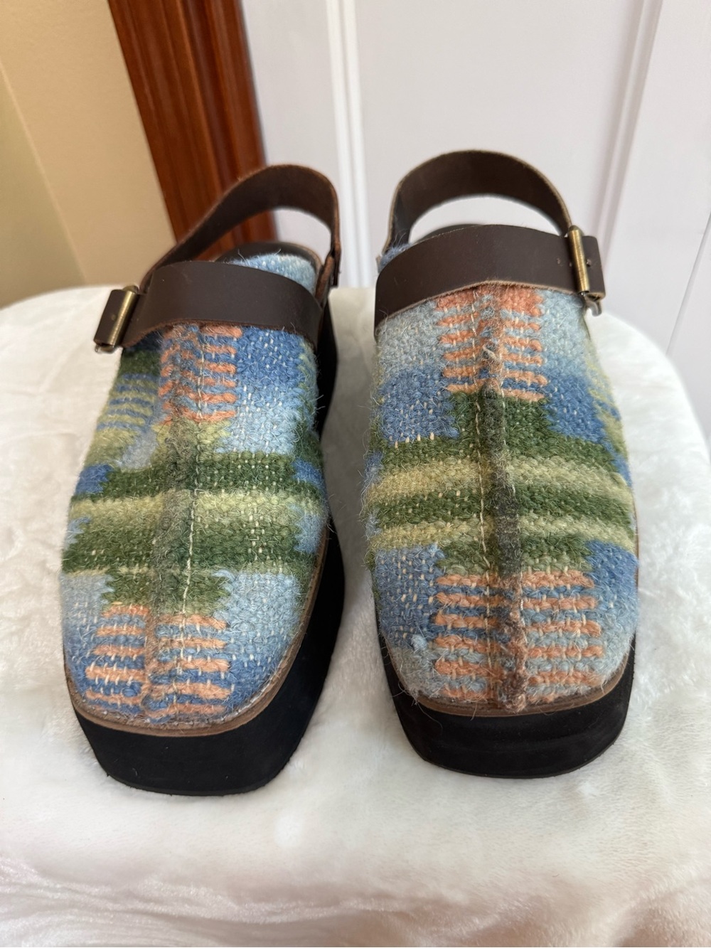 Free People Astrid Platform Mule in the "Stargazer Mix” Size 10